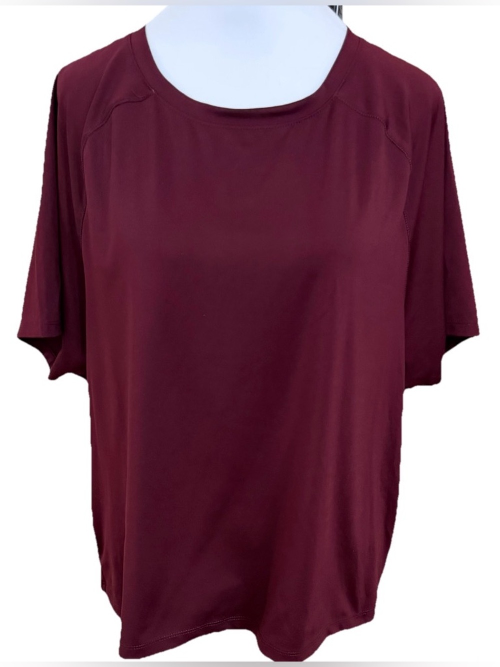 SPYDER Maroon Boxy Cropped Short Sleeve Activewear Knit Shirt Top Women’s XL